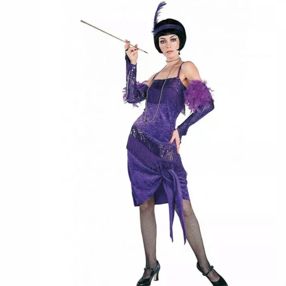 🆕 FABULOUS FLAPPER Adult Costume OS Dress 1920s